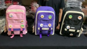 ( BISA COD ) Tas ransel sekolah viana sd smp sma gratis pin dan gantungan boneka
