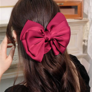 เครื่องประดับผมสไตล์ฝรั่งเศสสีดำขนาดใหญ่ โบว์ผูกเชือกแบบเรียบง่าย เครื่องประดับผมแบบหนีบหัวเข็มขัดสำหรับผู้หญิง ทรงเก๋ไก๋และทันสมัย