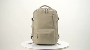 Gray Waterproof Backpack with Laptop Compartment 16 Inch External USB Port Capacity 35-55L