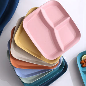3 Compartments Food Dividing Plate Breakfast Snack Vegetable Meal Serving Dish Food Tray Kitchen Dinnerware