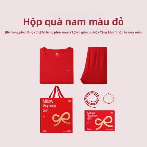 Quần lót MiiOW Cat Person vải cotton màu đỏ kháng khuẩn giữ nhiệt mặc thoải mái