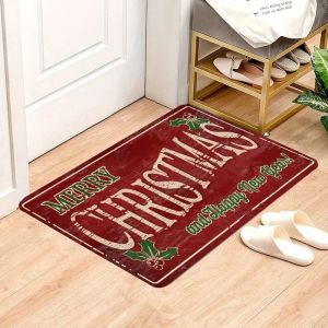 VIKAMA Giáng Sinh Vui Vẻ Thảm Nhà Bếp Mềm Mại Chống Trơn Trượt Trong Nhà Ngoài Trời Thảm Có Thể Giặt Được Lễ Hội Thảm Cửa Cho Phòng Tắm Và Lối Vào Trang Trí Nhà Cửa