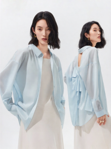 Vero Moda | Áo Sơ Mi Mới Mùa Thu Chất Rayon Cổ Nơ Sau Lưng