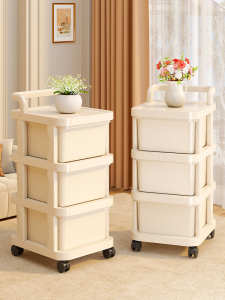 Mobile Multi-layer Storage Rack Drawer-style Stand Living Room Snack Storage Cabinet Home Use Moving Storage Cart Organizer