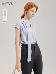MOVK | Áo Sơ Mi Tay Ngắn Có Nơ