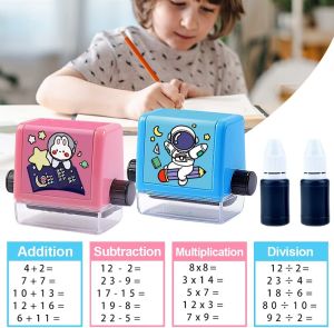 Smart Math Roller Stamps for Kids Addition Subtraction Multiplication Division Teaching StampsPractice Tools Within 100 Learning Toy for Preschool kindergarten School Students