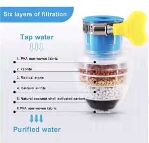 Filter Air 6 Lapis Filter Kran Filter Sambungan Kran Saringan Air Kran Batu 4 Lapis Faucet Sambungan Kepala Kran