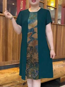 Váy Dài Tay Mùa Hè Cho Phụ Nữ Trung Niên Và Cao Tuổi Váy Chữ a Thời Trang Thường Ngày Có Chi Tiết Hai Mảnh