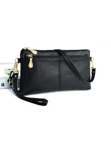 Fashionable Casual Crossbody Bag for Middle-aged Women Soft Surface Zipper Closure Shoulder Satchel with Internal Patch Pocket