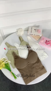 LadyLuxe - Tanktop Santai Wanita Bahan Tebal Sport Bra Busa BH Olahraga Tank Top V Neck BR075