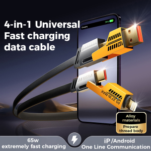 【 รับประกัน 1 ปี 】4 In 1 สายเคเบิลข้อมูล USB 100W PD Type C สายชาร์จเร็ว USB C ตัวผู้ เป็น USB A ตัวผู้ สําหรับโทรศัพท์มือถือ แท็บเล็ต และแล็ปท็อป