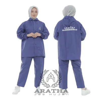 Jas Hujan Setelan Pria Wanita Anti Rembes Bahan PVC 025mm Elastis dan Tebal