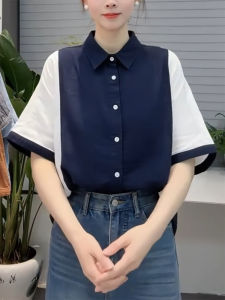 QINGNAER | Vintage Leisure Oversized Collar Button Shirt