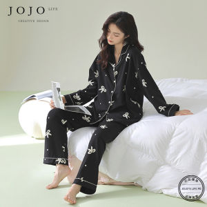 Pure Cotton Long Sleeve Sleepwear V-Neck Button Closure Home Clothes for Women Spring Autumn Season Comfortable Breathable