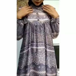 KV.GROSIR Dress Kondangan Maxmara Silky Motif/Gamis Enzy Maxmara Etnich | Gamis Wanita Muslimah Etnich Motif Silk Elegant Mewah