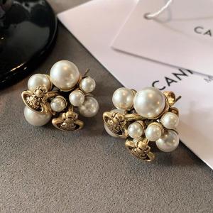 New 2025 XIMAI Queen Flower Pearl Earrings Womens Luxury Saturn Hoops Elegant Fragrance Style Jewelry Fashion Accessories
