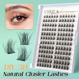 VYRILA Lash Cluster 3D Wispy Individual Lashes Fluffy Natural Look DIY Eyelash Extension 8-16mm D Curl Fluffy Natural Lashes