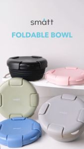 Smatt Foldable Bowl - Silicone Food Container Tempat Portable Foldable Lunchbox Kotak Makan Lipat