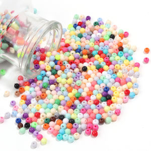 1000pcs/lot 4mm Acrylic Beads Mini Round Color Spacer Seed Bead for Making DIY Jewelry Bracelet Necklace Handcraft Accessories