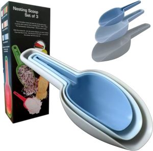 ชุดที่ตัก1Ice 3 In ถังช้อนตักห้องครัวพลาสติกอเนกประสงค์ที่ตักน้ำแข็งสำหรับตู้แช่แข็งข้าวถังแป้งอาหารแห้งขนมป๊อบคอร์นเมล็ดกาแฟและอาหารสัตว์เลี้ยง