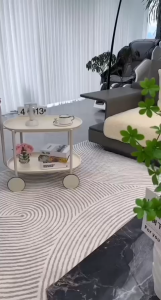❣️SPACEIDEAS❣️ Creamy White ABS/Metal Portability 360 Rotating Cart Trolley Movable Coffee Table Bedside Table Sofa Side Table Cart Trolley Movable Tea Table Kitchen Rack Movable Trolley Snack Storage Rack Organizer Cart Trolley Makeup Rack Cosmetics Rack