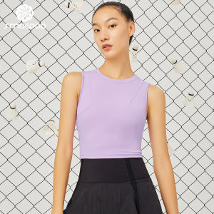 Smoedod Sports Backless Vest Womens Breathable Fitness Yoga Tennis Top with Chest Pad Shock Absorption Anti Shock