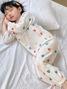 Bộ Đồ Ngủ Cotton Tencel Hai Lớp Thoáng Khí Cho Bé Gái Mùa Hè 2024 Bộ Đồ Ngủ Cotton Pha Trộn Thoải Mái Cho Trẻ Em