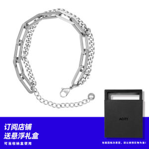 สร้อยข้อมือสไตล์เกาหลีอินสตาแกรมสองชั้นดีไซน์เรียบง่ายมีเอกลักษณ์เฉพาะตัวเครื่องประดับมือไทเทเนียมฮิปฮอปแฟชั่นสำหรับผู้ชายและผู้หญิง