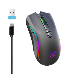 HXSJ | HXSJ T69 Ergonomics Portable Cordless 2.4G RGB Silent Wireless Gaming Mouse Laptop Computer Wireless Mouse for Game PC