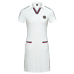 TTYGJ | Womens Golf Dress V-Neck Slim Short Skirt Polo Shirt Sport T-Shirt