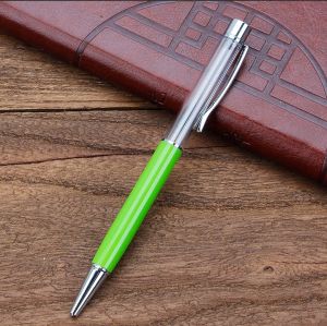 ปากกาลูกลืมด้านโลหะ ด้านบนของด้ามเป็นหลอดสามารถนำไป DIY เป็นเฉพาะสินค้าของเราได้เลย