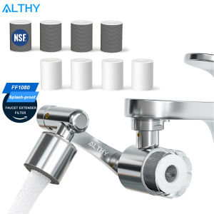 ALTHY Splash-proof Sink Universal Faucet Extender with Filter Water Purifier 1080° Swivel Rotating Tap Aerator NSF Certified Reduce Lead Chlorine & Odor 2 Water Spray Modes  For Kitchen / Bathroom