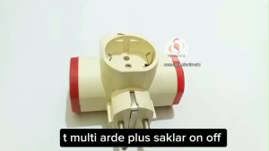 T Multi Arde plus Saklar on off / Stop kontak Parallel 3 Lubang / Stop kontak kaki T TRM CAHAYA