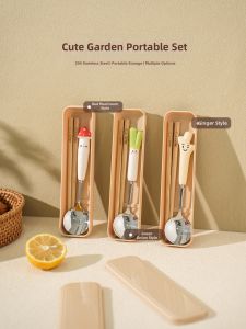 TINY HOME | Portable Travel Utensil Set Stainless Steel Chopsticks and Spoon