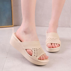 Dép Nữ Đế Dày Chống Trượt PVC Mùa Hè Trong Nhà Cho Mẹ Dùng Trong Nhà Tắm Dép Đi Trong Nhà Ngoài Trời Đế Cao Su Chống Trượt