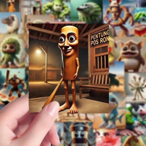 105pcs Funny Italian Brainrot Stickers Tung Tung Tung Sahur Creative AI Design Abstract Animal for Water Bottle Laptop Gift Toys