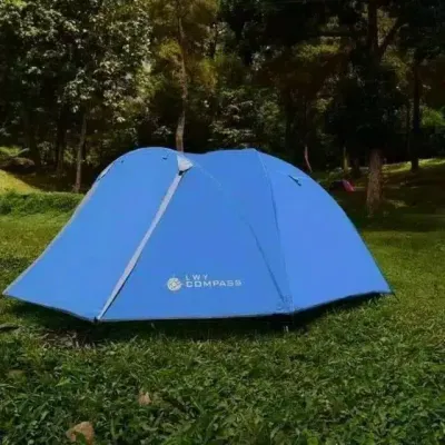Tenda compass fiber 4-5 orang double layer tenda compas lwy double layer waterproof