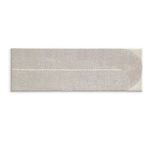 VIKAMA Cream Minimalist Striped Plush Strip Carpet Bedroom Bedside Carpet Float Window Mat Soft Anti Slip Home Decoration