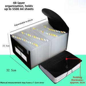 Large Capacity A4 Accordion File Folder Student  Roll Receipt Multi-layer Document Organizer Office Classification Bag