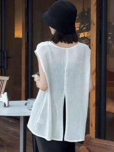 DUOFEIYAN | Round Neck Sleeveless Ice Silk Summer Lightweight Loose T-shirt