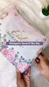 IVLOVE - Tas Hampers Lebaran Dengan Resleting Bahan Kulit Printing Tas Hantaran Idul Fitri Goody Bag SpunBund
