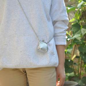 Decorative Clip-On Wallet Handbag Small Size Single Shoulder Chain Strap Womens Bag Casual Style Top Layer Cowhide Leather