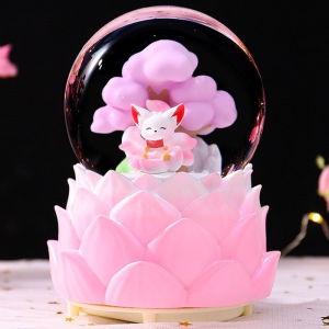 Hộp Nhạc Pha Lê Nine-Tailed Fox Dành Cho Bé Gái Hộp Nhạc Trượt Tuyết Sáng Bóng Quà Tặng Sinh Nhật Cho Bạn Thân Trẻ Em Trang Trí Hiện Đại Đơn Giản