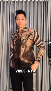 BATIK ARKANZA Kemeja Batik Pria Cowok Lengan Panjang Slimfit Premium Bahan Katun Lapis Furing INFL