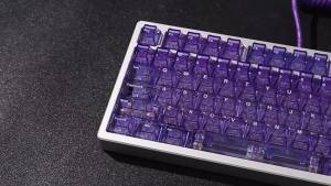 New 130+ Keys Crystal Purple PC Keycaps High Transparent Clear for Cherry 60/64/84/98/108 Gaming MX Switch Mechanical Keyboard