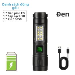 ESMARTER | Đèn Pin LED Sạc Lại Công Suất Cao Với Pin Đèn Pin Mạnh Mẽ Dùng Cho Câu Cá Săn Bắn Cắm Trại - Chống Nước Điều Chỉnh Được Khoảng Cách Chiếu Sáng