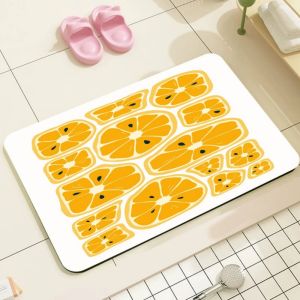 VIKAMA Banana Theme Bathroom Non Slip Mat Shower Bathroom Entrance Non Slip Water Absorbent Feet Home Decoration