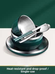 YOULUNMEI | Personal Stainless Steel Dinnerware Set