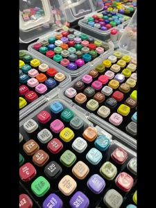 Set Spidol Marker Seni Isi 12-120 Warna Stobilo Felt Alkohol untuk Manga Sketsa dan Marker Ganda untuk Alat Tulis Seni Sekolah 36/48/60/80 Warna Sketsa Spidol Umum General Marker Set Animation Markers