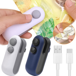 Mini Food Bag Sealer / 2 IN 1 USB Rechargable Heat Sealer / Plastic Bags Sealant Machine / Handheld Household Vacuum Sealer Kitchen Accessories